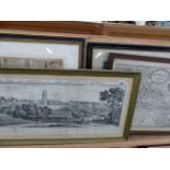 A GROUP OF ANTIQUE HAND COLOURED ENGRAVED MAPS ETC.