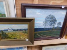 TWO RUSSIAN OIL ON CANVAS LANDSCAPE SCENES.