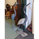 TWO JAPANESE STYLE LIFE SIZE STORKS