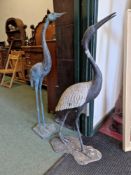 TWO JAPANESE STYLE LIFE SIZE STORKS