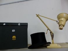 A BOXED LINCOLN BENNETT SILK PILE TOP HAT, INTERNAL MEASUREMENTS 20.5 x 16cms. TOGETHER WITH AN