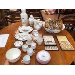 AYNSLEY WARES, A PART TEA SERVICE, VARIOUS CUTLERY, EASTERN TEXTILES ETC.