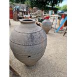 TWO LARGE POTTERY OIL JARS