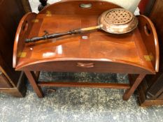 A MODERN MAHOGANY BUTLERS TRAY TOP COFFEE TABLE