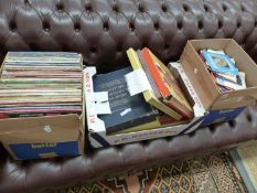 A QUANTITY OF RECORD ALBUMS AND SINGLES.