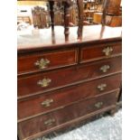 A SATIN WOOD BANDED AND LINE INLAID MAHOGANY CHEST OF TWO SHORT AND THREE GRADED LONG DRAWERS ON
