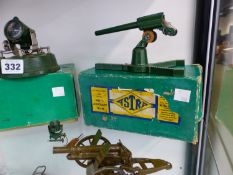 A BOXED ASTRA ANTI AIRCRAFT GUN, A SEARCH LIGHT AND A BRITAINS DIE CASE CANNON