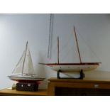 TWO VINTAGE MODEL BOATS.