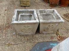 TWO PAIRS OF CLASSICAL STYLE GARDEN PLANTERS