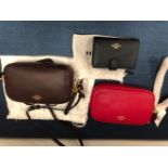 TWO COACH CROSS BODY POUCH HANDBAGS TOGETHER WITH A COACH PURSE (3)
