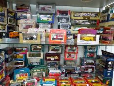 A LARGE COLLECTION OF BOXED DIE CAST TOYS BY CORGI, CAMEO, CARARAMA, CRUMM AND OTHERS