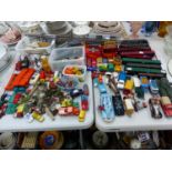 TRIANG AND KITMASTER 00 GUAGE ROLLING STOCK, DIE CAST TOYS, BRITAINS LEAD TREES AND GARDEN
