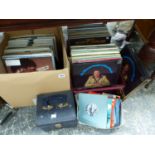 A QUANTITY OF RECORD ALBUMS AND SINGLES.