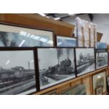 A LARGE QUANTITY OF STEAM TRAIN RELATED PICTURES AND PRINTS.