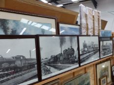 A LARGE QUANTITY OF STEAM TRAIN RELATED PICTURES AND PRINTS.