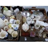 MISCELLANEOUS JUGS, GLASS WARE AND MINIATURE ITEMS