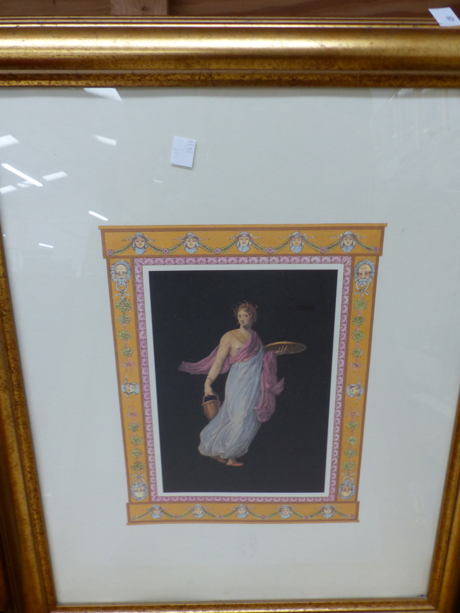 A LARGE COLLECTION OF GILT FRAMED AND OTHER FURNISHING PRINTS ETC. - Bild 3 aus 15