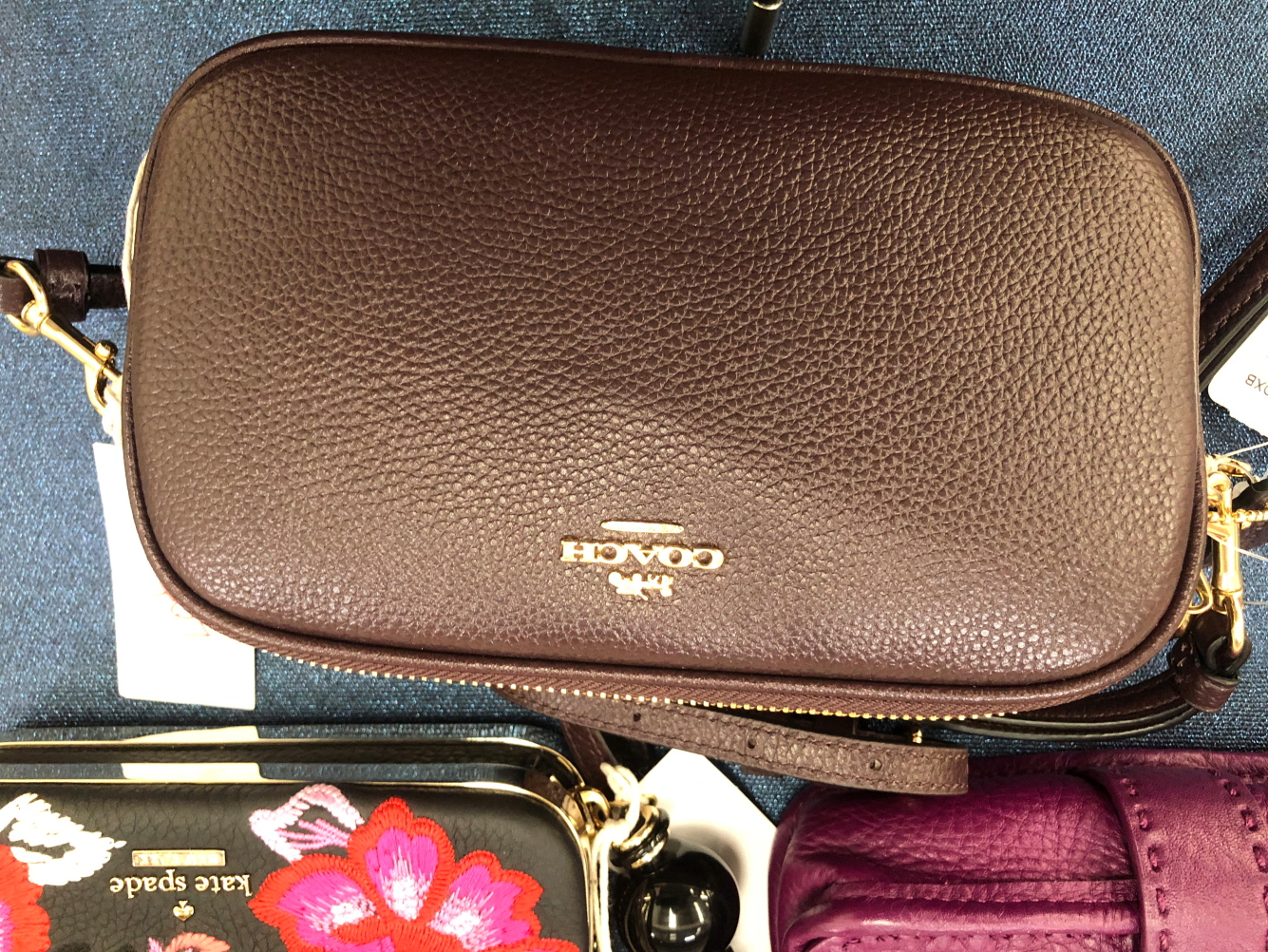 A COACH CROSS BODY POUCH BAG, TOGETHER WITH A TED BAKER BAG AND A KATE SPADE CLUTCH, ALL WITH DUST - Image 3 of 5