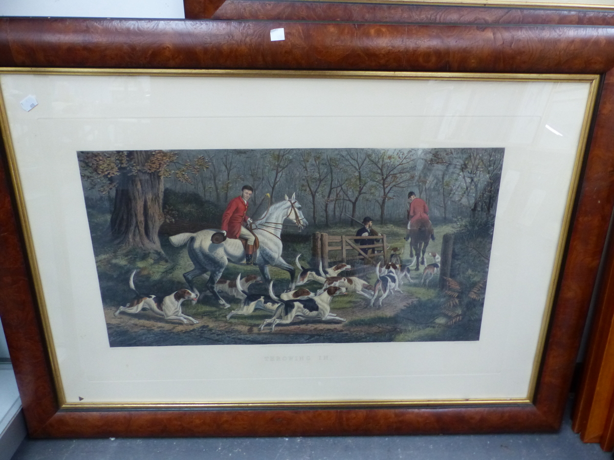 A SET OF FOUR COLOURED HUNTING PRINTS AFTER F.A.S DOUGLAS ENGRAVED BY E.G. HESTER. - Image 5 of 9