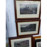 A SET OF FOUR COLOURED HUNTING PRINTS AFTER F.A.S DOUGLAS ENGRAVED BY E.G. HESTER.