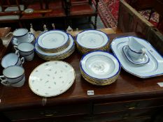 A COPELAND SPODE BLUE NEWBURYPORT PART DINNER SERVICE.