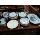 A COPELAND SPODE BLUE NEWBURYPORT PART DINNER SERVICE.