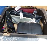 A SELECTION OF HANDBAGS TO INCLUDE RADLEY, TOGETHER WITH SOME TIES TO INCLUDE THRESHER AND GLENNY