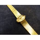 A LADIES 18ct HALLMARKED GOLD GIRARD-PERREGAUX WATCH, WINDS AND RUNS HOWEVER NO GUARANTEE. WEIGHT