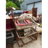 A VINTAGE INDUSTRIAL SHOE RACK FOR RESTORATION