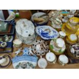 MINTON, AYNSLEY AND OTHER TEA WARES, CLOCKS, TUREENS AND DECORATIVE CERAMICS