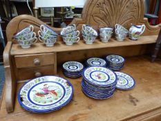 AN ANTIQUE PORCELAIN TEA SET.