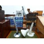 TWO ANGLE POISE TYPE LAMPS.