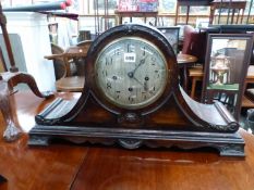 A LARGE NAPOLEON HAT MANTLE CLOCK.