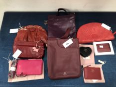 TWO RADLEY CROSS BODY BAGS, THREE CLUTCH BAGS, THREE SMALL COIN PURSES AND ANOTHER SMALL BAG (9)