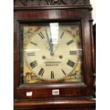 COOPER, SON & CO., WORCESTER, AN OAK LONG CASED CLOCK WITH THE SQUARE DIAL PAINTED WITH BRIDGES