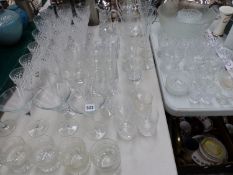 A COLLECTION OF DRINKING GLASS TOGETHER WITH TWO JUGS