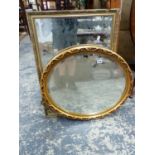 TWO GILT FRAMED MIRRORS.