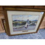 THREE ANTIQUE PAINTINGS INC. THE MILKMAID, BY W.G. FOSTER.