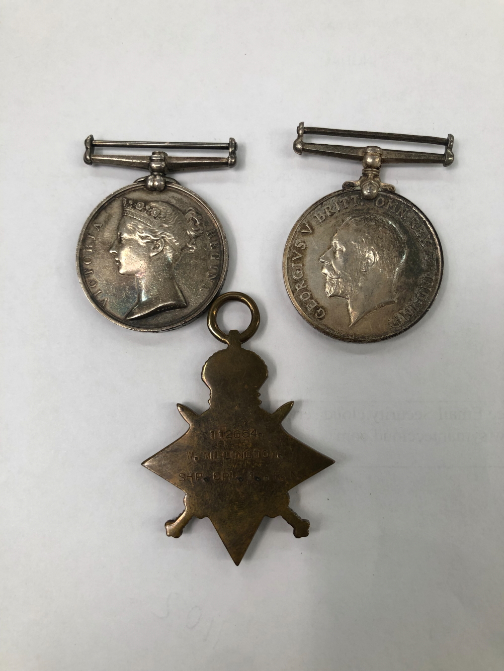 VARIOUS WAR MEDALS TO INCLUDE EGYPT 1882 MEDAL TO W. MILLINGTON SIGn 3RD CLASS HMS SALAMIS, TOGETHER - Image 3 of 6