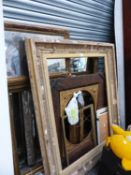 A QUANTITY OF VICTORIAN GILT FRAMES AND MIRRORS.