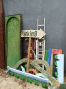 VARIOUS CRAZY GOLF PANELS, A LARGE BILLIARDS BOARD ETC