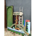 VARIOUS CRAZY GOLF PANELS, A LARGE BILLIARDS BOARD ETC