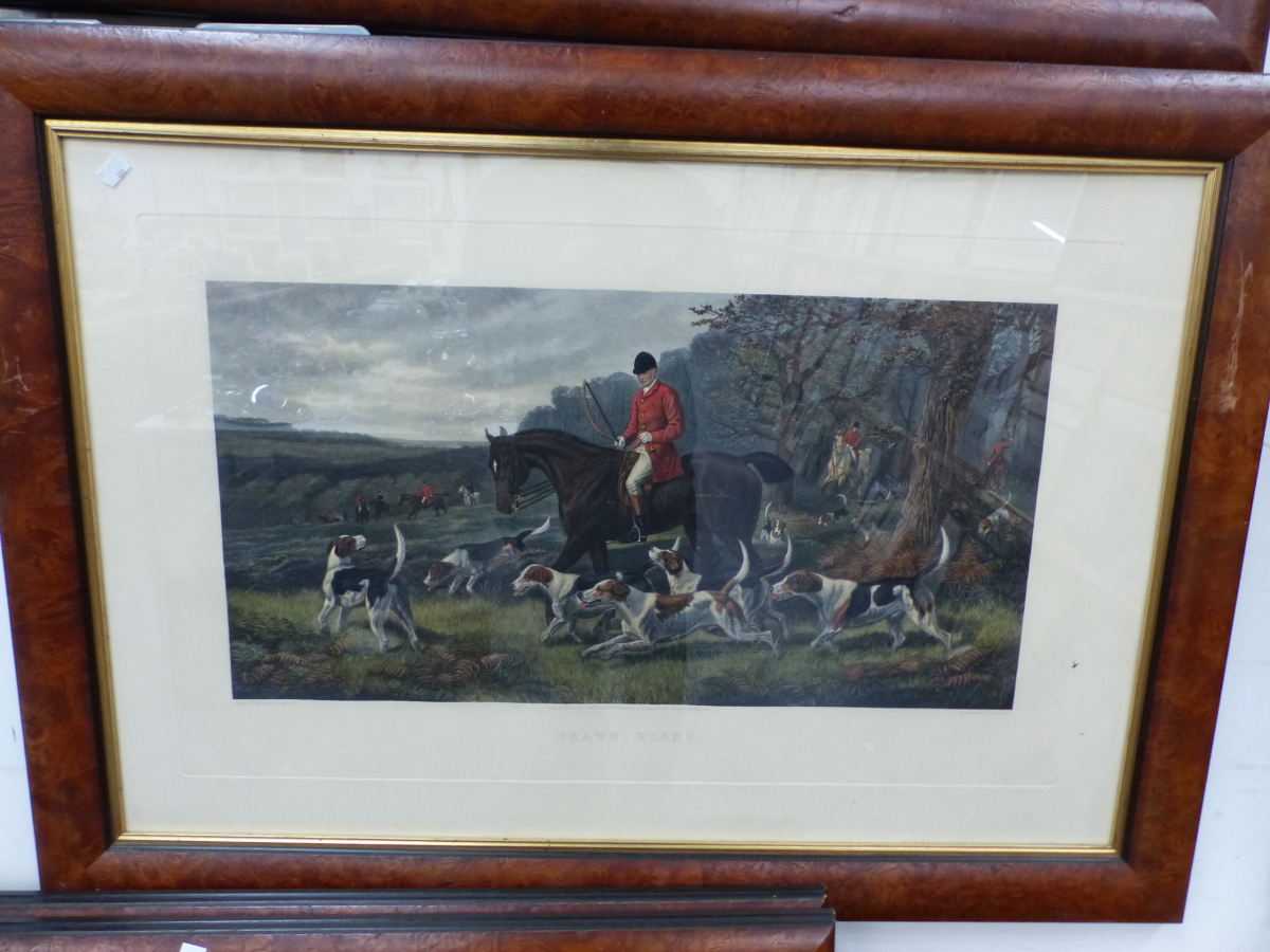 A SET OF FOUR COLOURED HUNTING PRINTS AFTER F.A.S DOUGLAS ENGRAVED BY E.G. HESTER. - Image 3 of 9