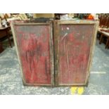 A PAIR OF VINTAGE COLD ROOM DOORS, INSCRIBED COOPERATIVE SERVICE.
