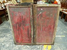 A PAIR OF VINTAGE COLD ROOM DOORS, INSCRIBED COOPERATIVE SERVICE.