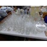 DECANTERS, RUMMERS AND OTHER DRINKING GLASS, JUGS AND BOWLS