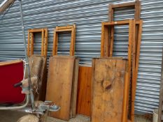 A GROUP OF FLAT PACK ADJUSTABLE PINE SHELVING UNITS