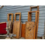 A GROUP OF FLAT PACK ADJUSTABLE PINE SHELVING UNITS