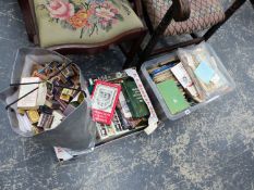 A COLLECTION OF VINTAGE MATCHBOXES, ROYAL EPHEMERA INC. A POP UP BOOK, ASSORTED BOOKS MILITARIA,