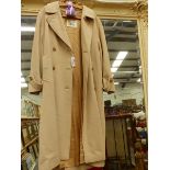 A LADIES WOOL AND CASHMERE BURBERRY COAT